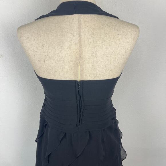 Tadashi Shoji Dress Silk Ruffle Tiered Mini Size 6 Prom Fairy Whimsigoth Y2K - Picture 4 of 12